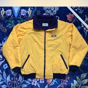 L.L. Bean fleece lined  Golden Yellow Jacket